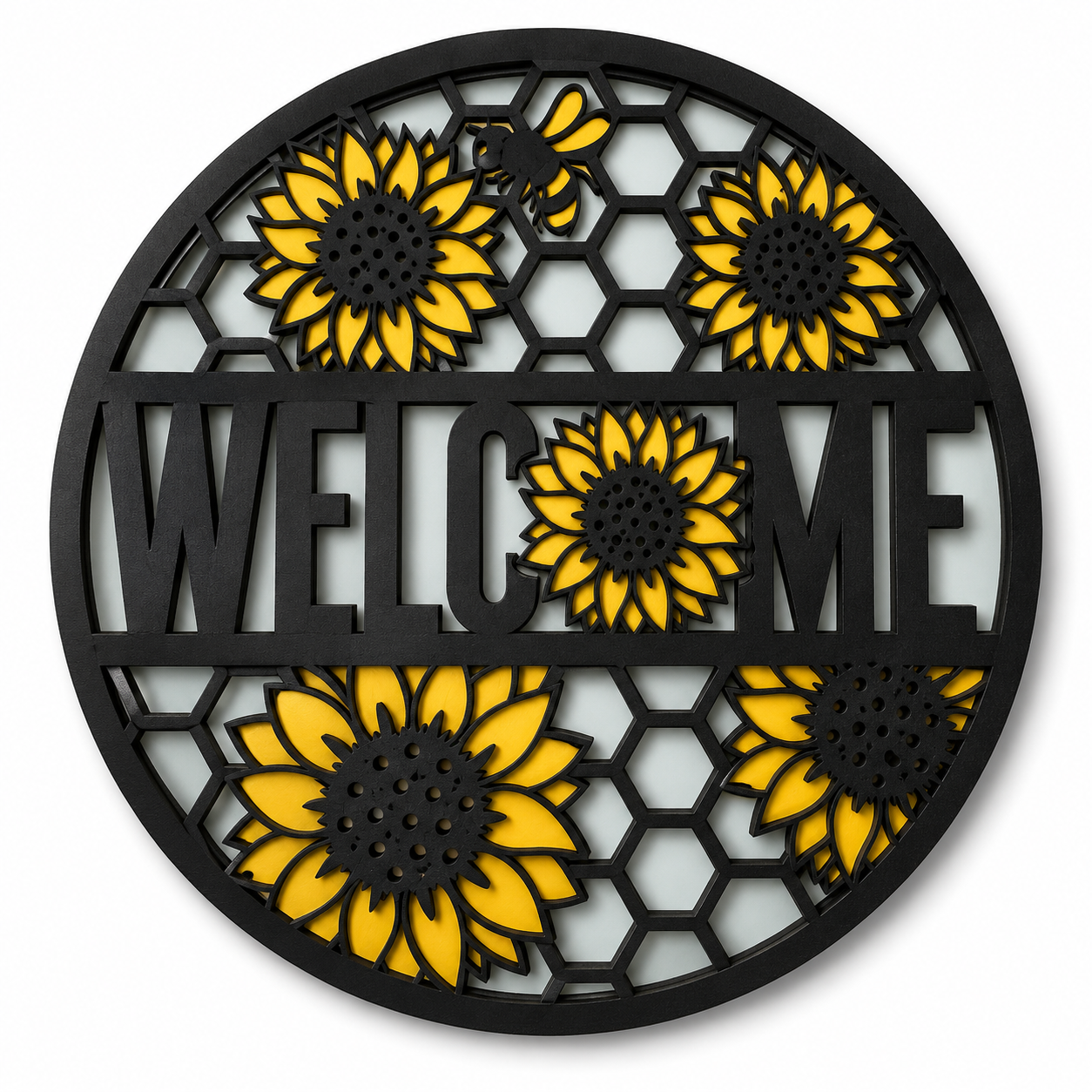 Sunflower Honeycomb Welcome sign