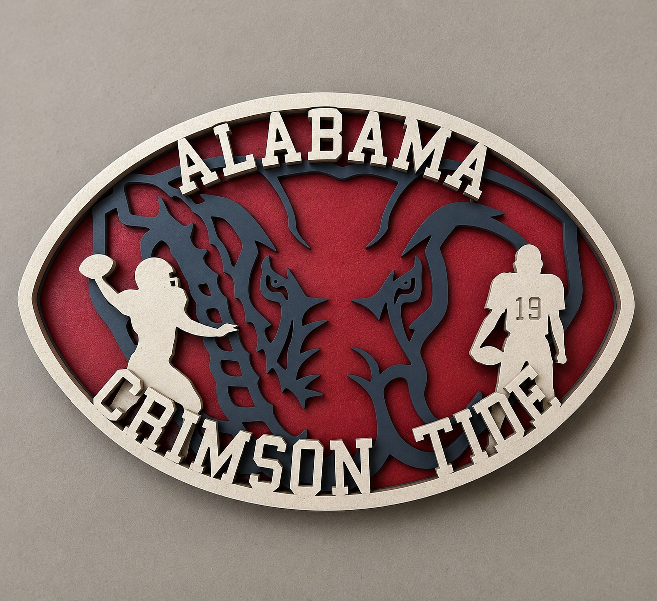 Alabama Crimson Tide Football layered sign