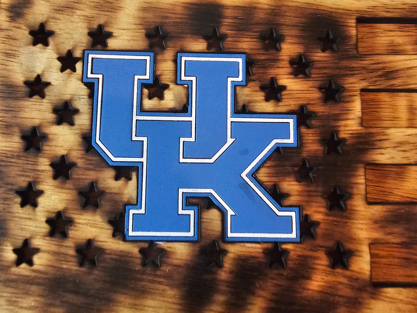 Kentucky Wildcats American Flag Sign