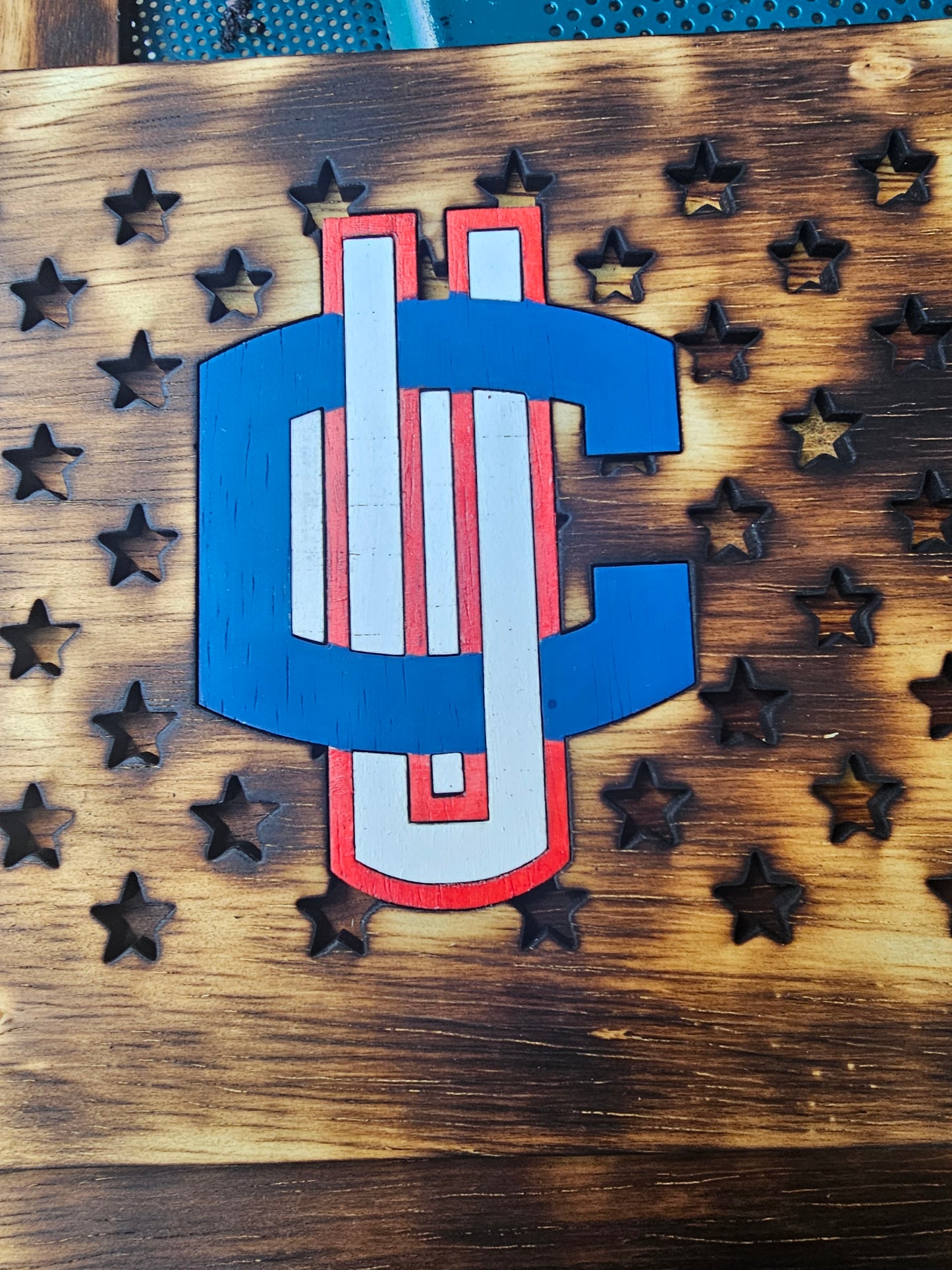 Uconn Huskies American flag sign