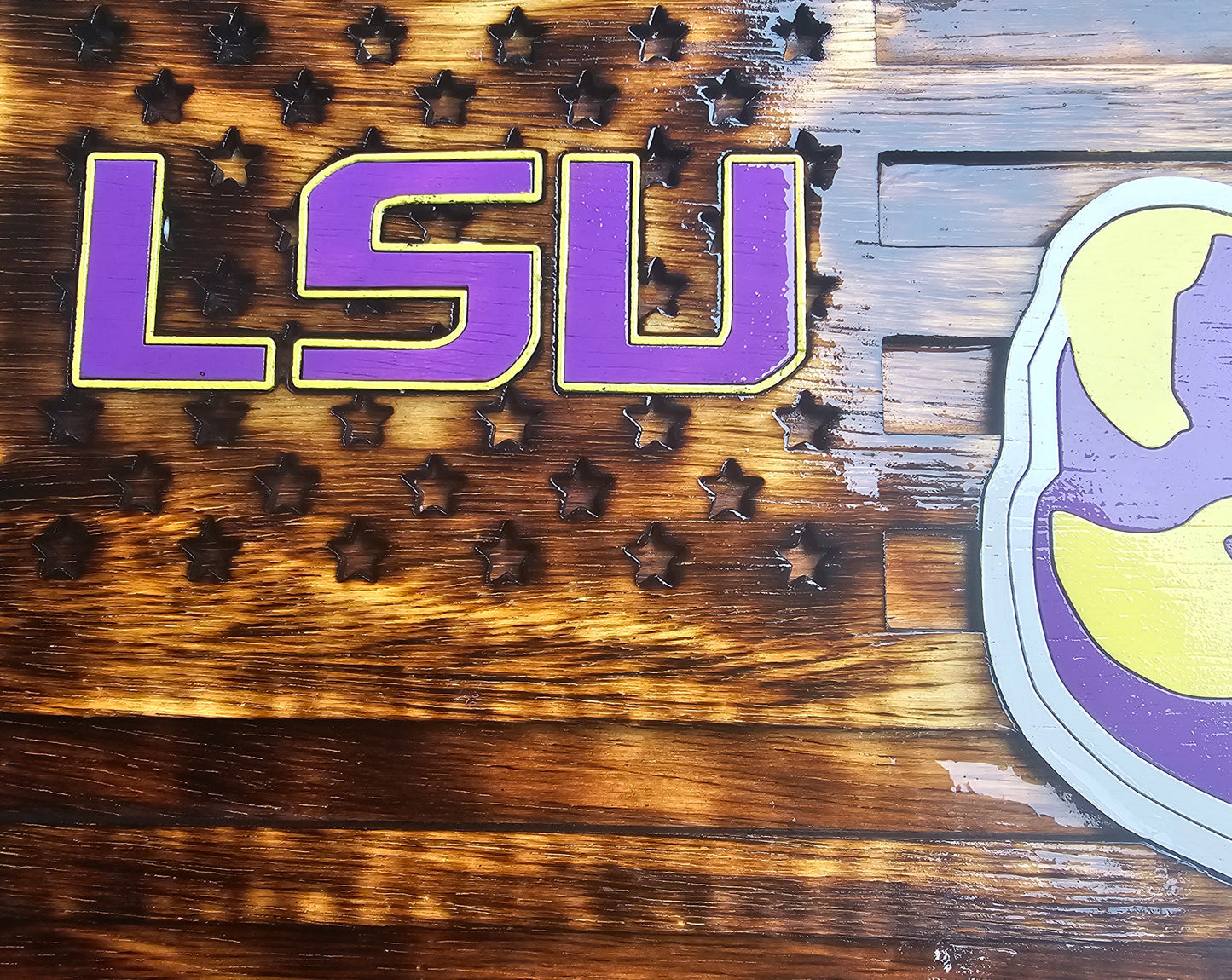 LSU Tigers American flag sign