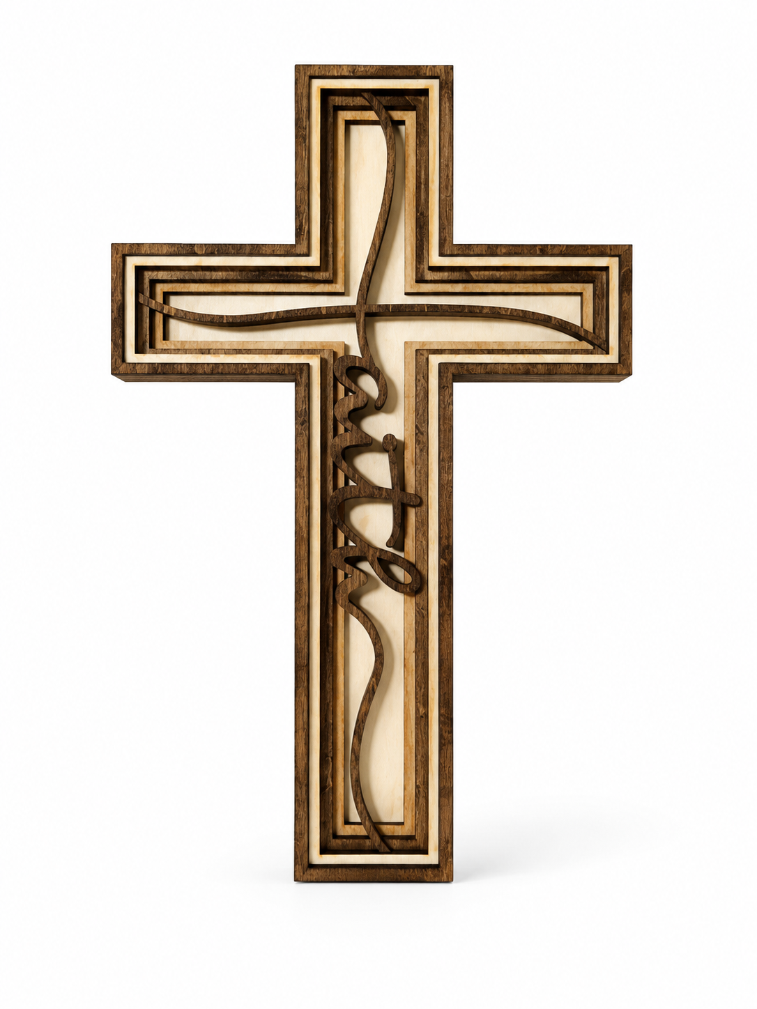 Layered Wooden Cross