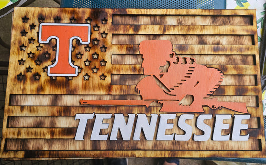 Tennessee Volunteers American flag sign