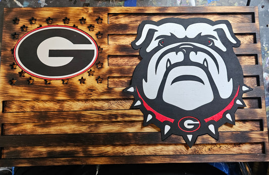 Georgia Bulldogs American flag sign
