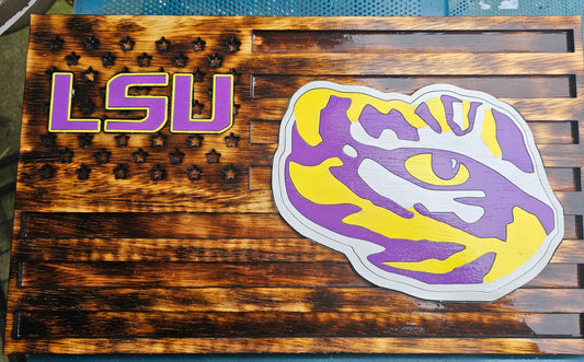 LSU Tigers American flag sign
