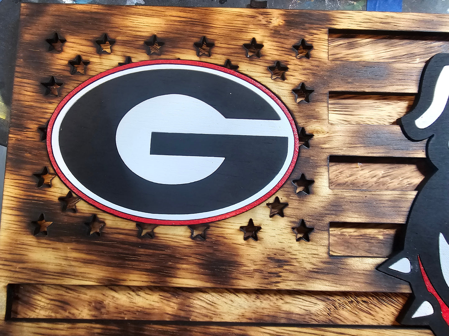 Georgia Bulldogs American flag sign